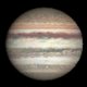 Aktuelle Ansicht von Jupiter durch ein virtuelles Teleskop. aba/CalSky.com.